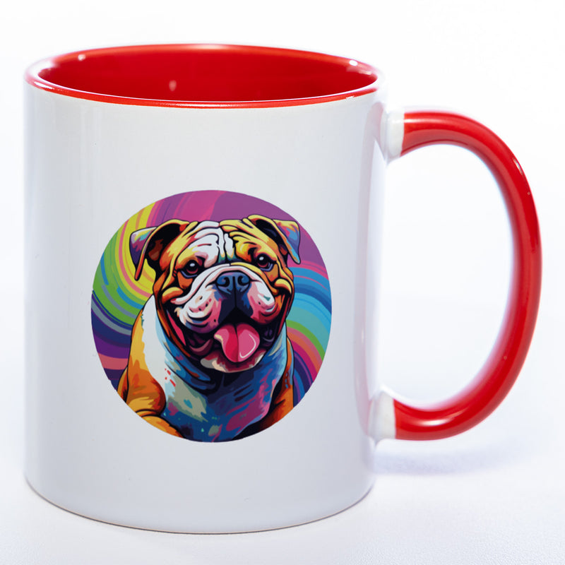 Mug Art Tasse mit Englischer Bulldogge Motiv 2 & wahlweise mit NAMEN - Kaffeetasse StickyWorld Exclusive