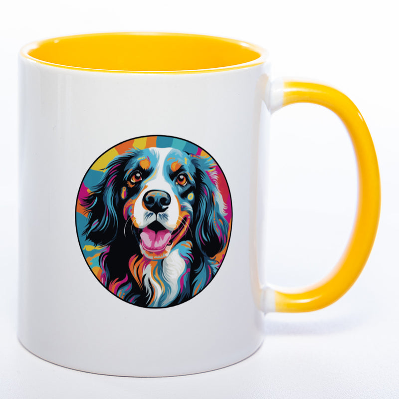 Mug Art Tasse mit Epagneul Breton Motiv 2 wahlweise mit NAME - Kaffeetasse StickyWorld Exclusive