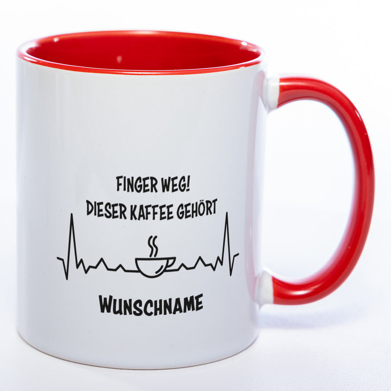 Spülmaschinenfeste Tasse mit Spruch "Finger weg! Dieser Kaffee gehört..." - Tolle Geschenkidee