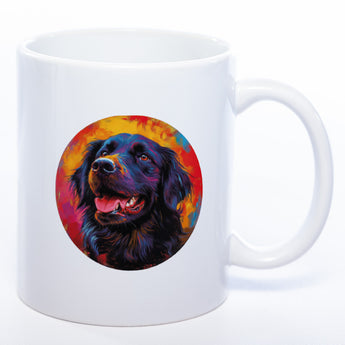 Mug Art Tasse mit Flat coated Retriever & wahlweise mit NAMEN  - Kaffeetasse StickyWorld Exclusive