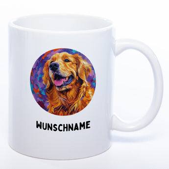 Mug Art Tasse mit Golden Retriever Motiv 3 & wahlweise mit NAME - Kaffeetasse StickyWorld Exclusive