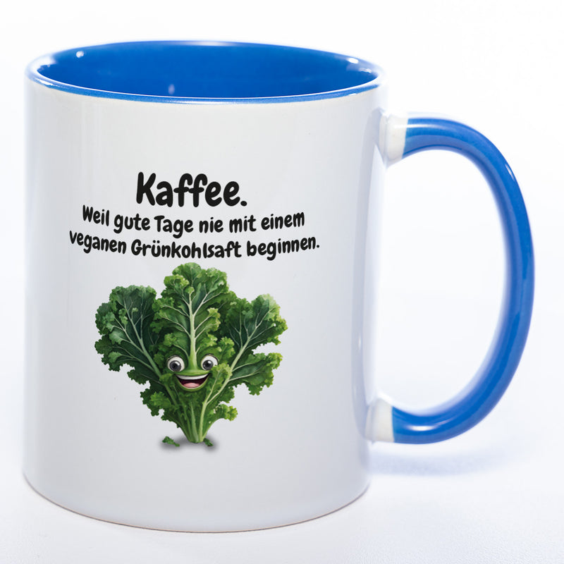 Kaffee - nie Grünkohlsaft  Tasse - lustige Kaffeetasse - spülmaschinenfest