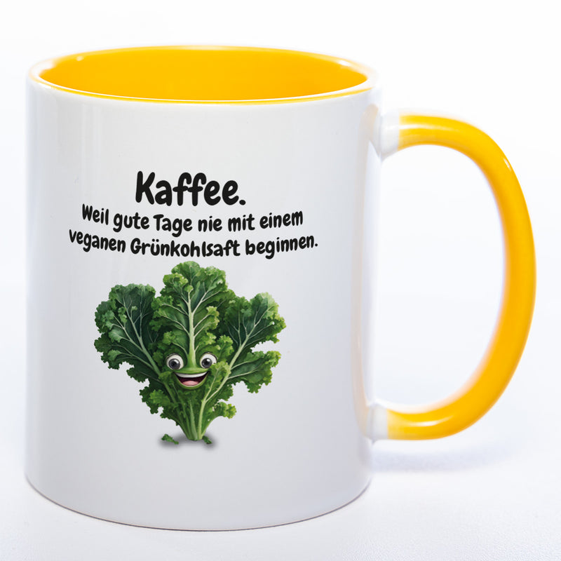 Kaffee - nie Grünkohlsaft  Tasse - lustige Kaffeetasse - spülmaschinenfest