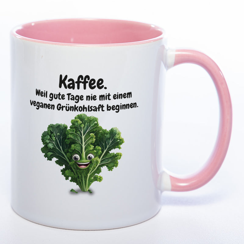 Kaffee - nie Grünkohlsaft  Tasse - lustige Kaffeetasse - spülmaschinenfest