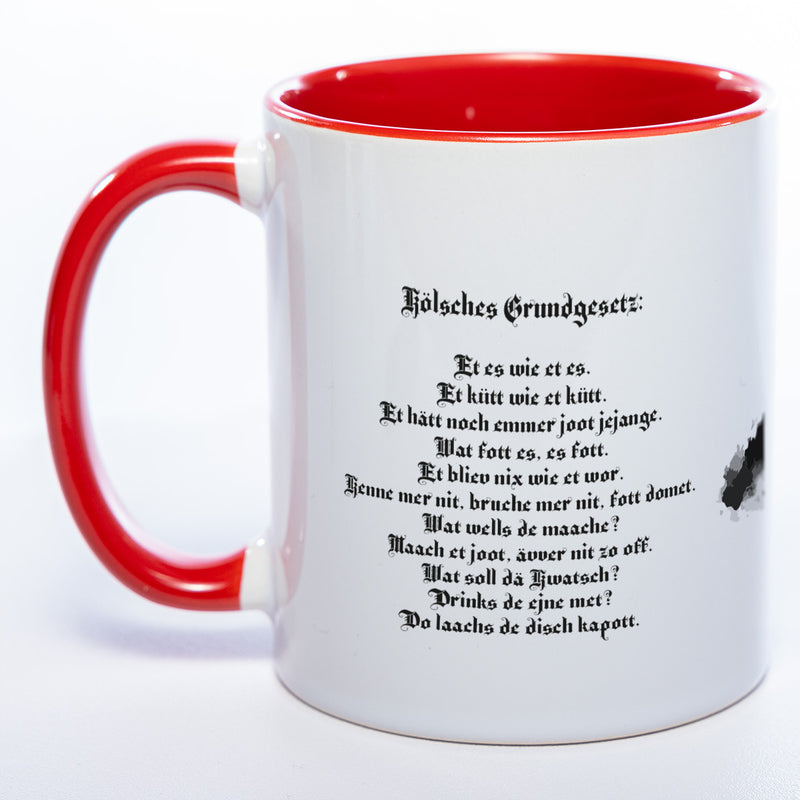 Motiv-Tasse Skyline KÖLN mit kölschem Grundgesetz spülmaschinenfest