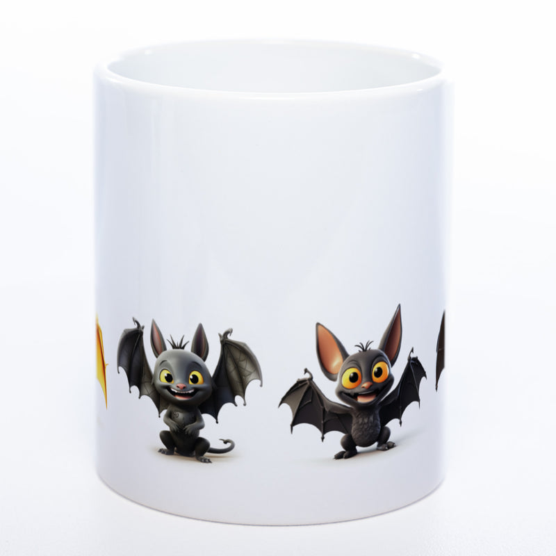 Motiv-Tasse mit süßen Fledermäusen - exclusive Kaffeetasse spülmaschinenfest