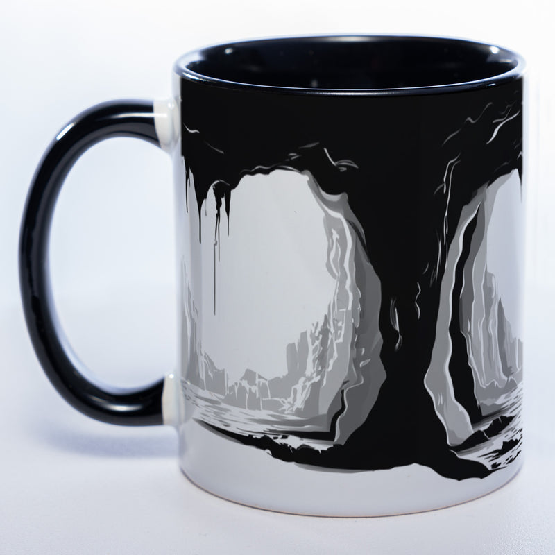 Spülmaschinenfeste Motiv-Tasse mit Höhlen Motiv - exclusive Kaffeetasse