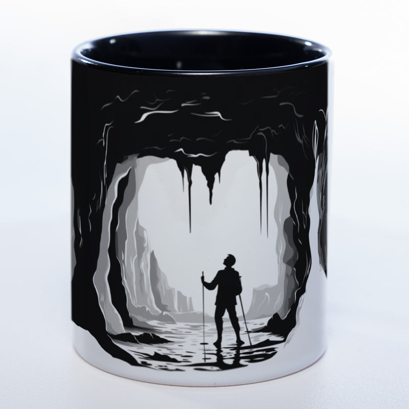 Spülmaschinenfeste Motiv-Tasse mit Höhlen Motiv - exclusive Kaffeetasse