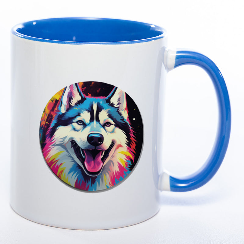 Mug Art Tasse mit Husky Motiv 2 wahlweise mit NAME - Kaffeetasse StickyWorld Exclusive