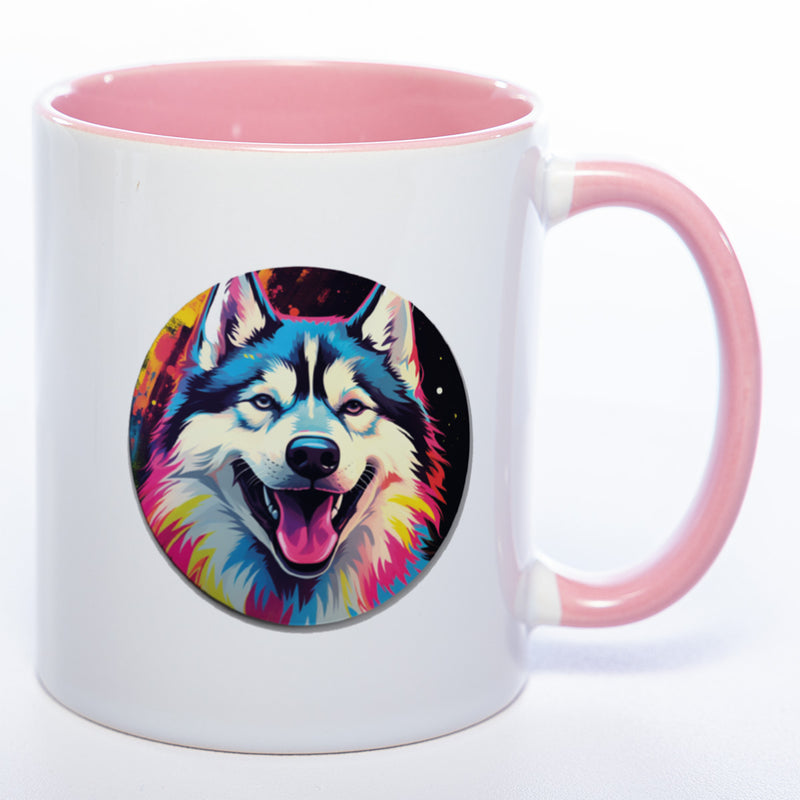 Mug Art Tasse mit Husky Motiv 2 wahlweise mit NAME - Kaffeetasse StickyWorld Exclusive