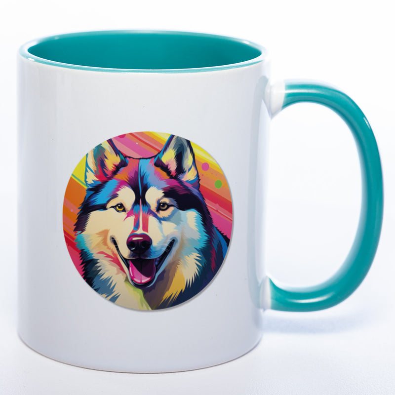 Mug Art Tasse mit Husky Motiv 3 wahlweise mit NAME - Kaffeetasse StickyWorld Exclusive