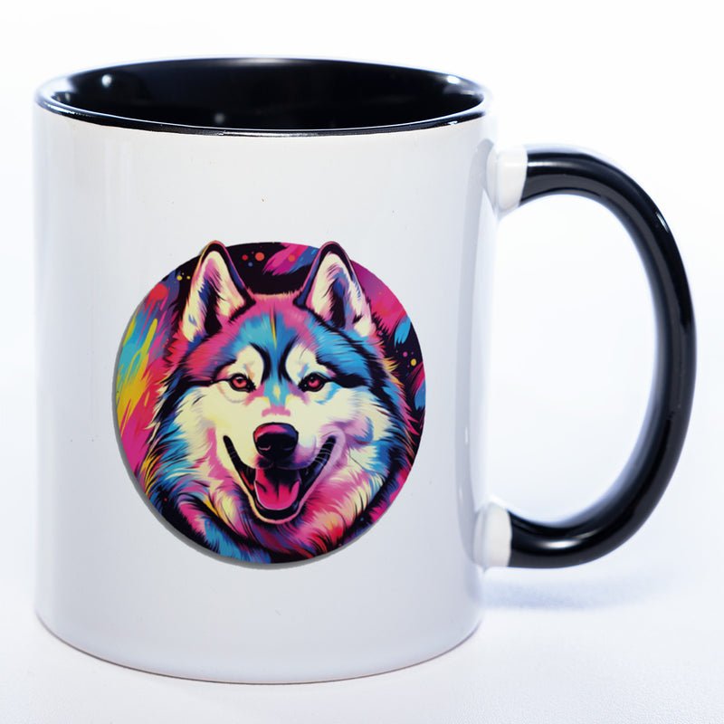 Mug Art Tasse mit Husky Motiv 4 wahlweise mit NAME - Kaffeetasse StickyWorld Exclusive
