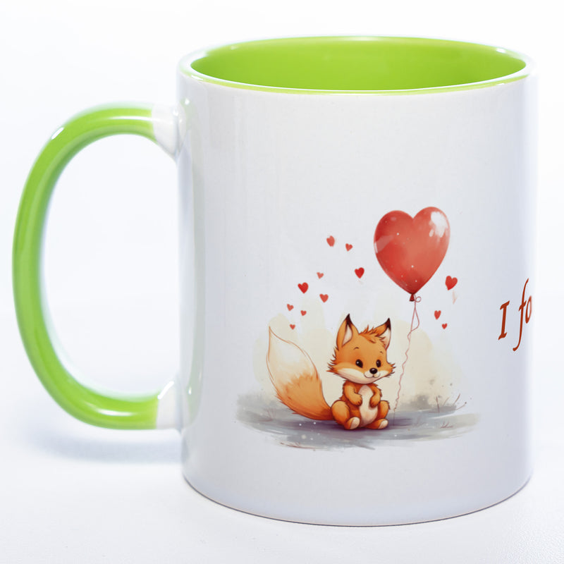 Spülmaschinenfeste Motiv-Tasse mit Spruch "I fox you" - süße Kaffeetasse in vielen Farben