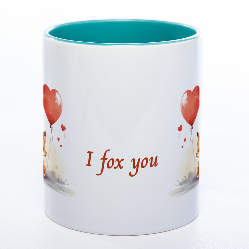 Spülmaschinenfeste Motiv-Tasse mit Spruch "I fox you" - süße Kaffeetasse in vielen Farben