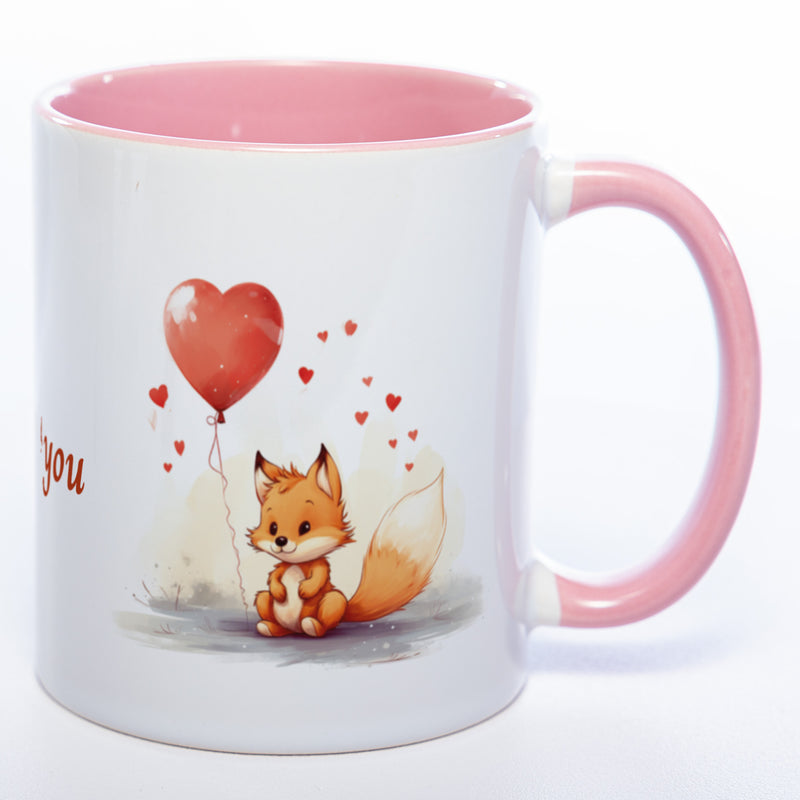 Spülmaschinenfeste Motiv-Tasse mit Spruch "I fox you" - süße Kaffeetasse in vielen Farben