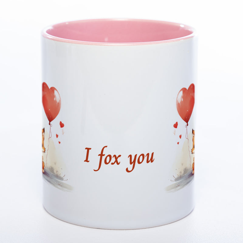 Spülmaschinenfeste Motiv-Tasse mit Spruch "I fox you" - süße Kaffeetasse in vielen Farben