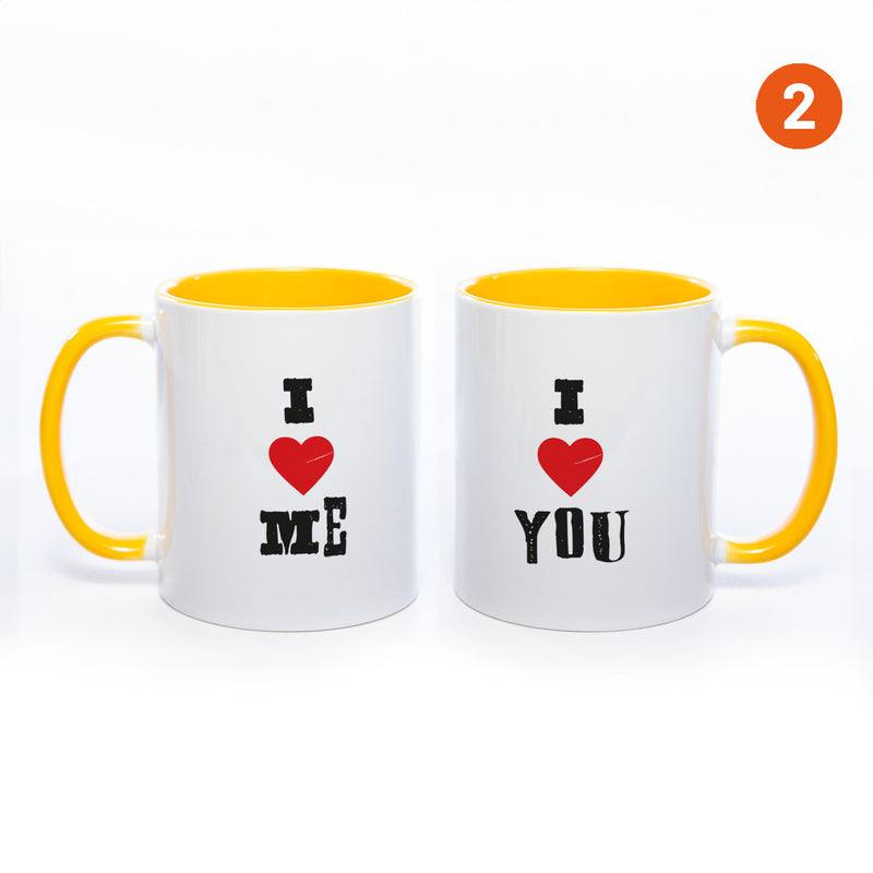 Motiv - Tasse mit Sprüchen "I LOVE ME" & "I LOVE YOU" spülmaschinenfest