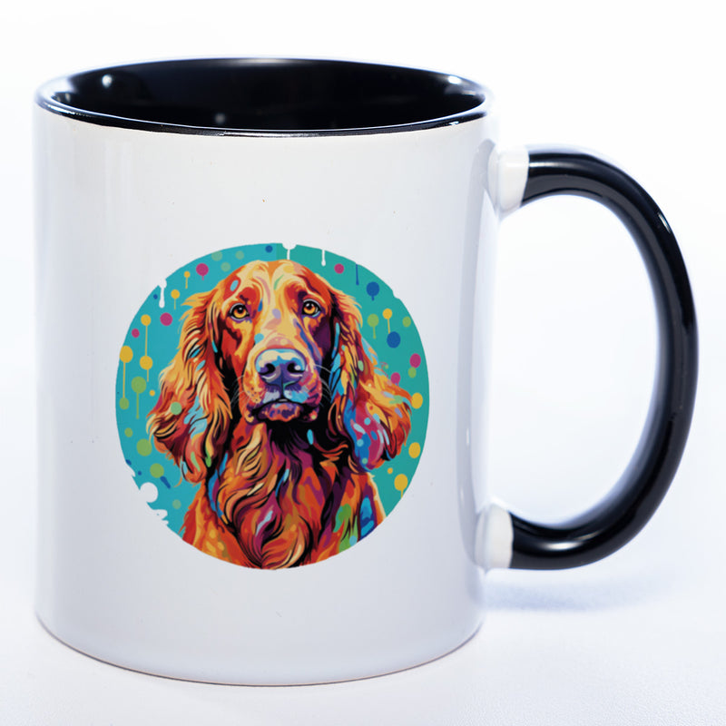 Mug Art Tasse mit Irish Setter Motiv 3 wahlweise mit NAME - Kaffeetasse StickyWorld Exclusive
