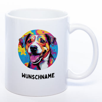 Mug Art Tasse mit Jack Russel Motiv 2 & wahlweise mit NAMEN- Kaffeetasse StickyWorld Exclusive