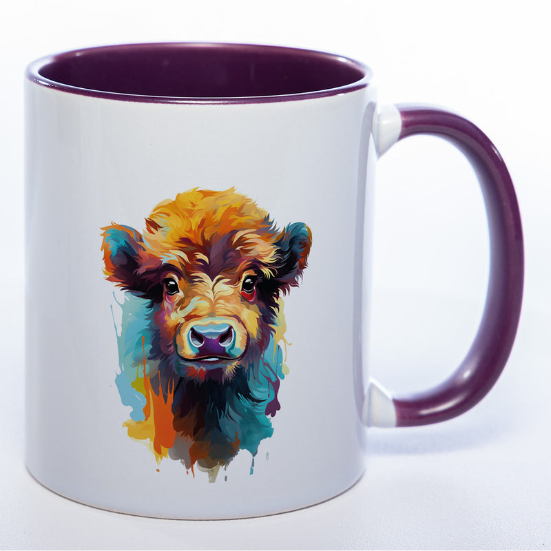 Mug Art Tasse mit Kuh Motiv  & wahlweise mit NAME - spülmaschinenfest