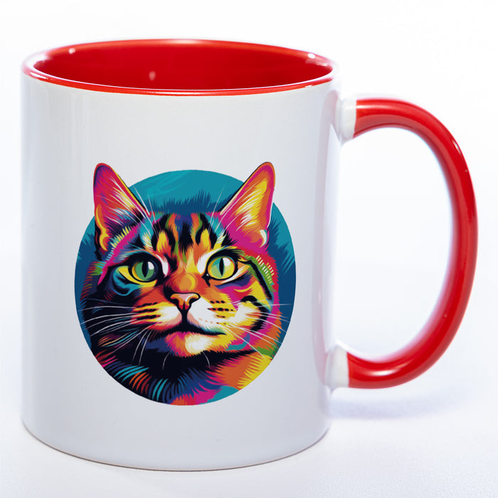 rote Tasse mit Katze