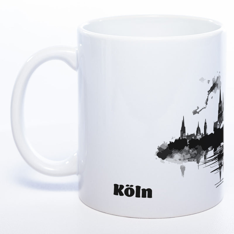 Motiv-Tasse Skyline KÖLN - mit Schriftzug KÖLN spülmaschinenfest