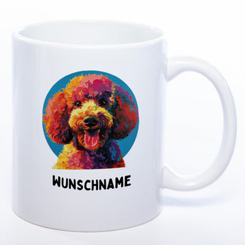 Mug Art Tasse mit Königspudel Motiv & wahlweise mit NAME - Kaffeetasse StickyWorld Exclusive