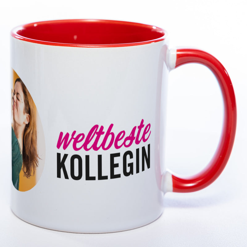 Spülmaschinenfeste Tasse "Weltbeste Kollegin" mit Foto (HD Druck) | Jetzt selbst gestalten!