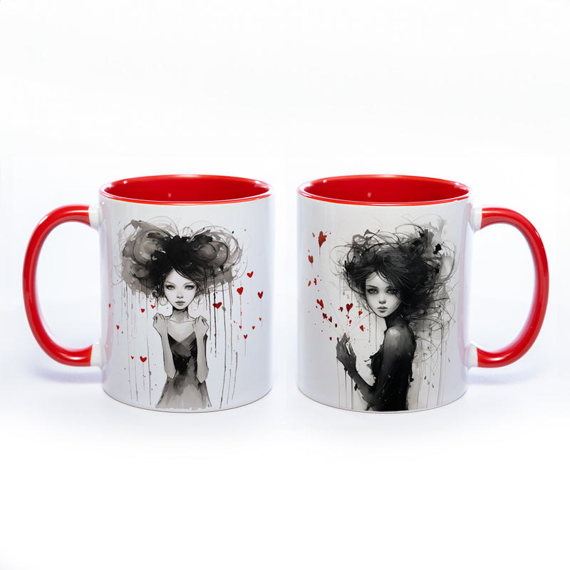 Mug Art Tasse mit Mädchen - Kaffeetasse spülmaschinenfest