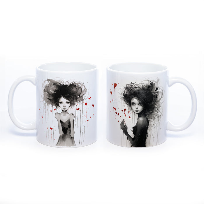 Mug Art Tasse mit Mädchen - Kaffeetasse spülmaschinenfest