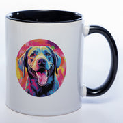Tasse  auf Wunsch mit Name Labradormotiv schwarz