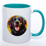 Tasse auf Wunsch mit Namen und Landseer petrol