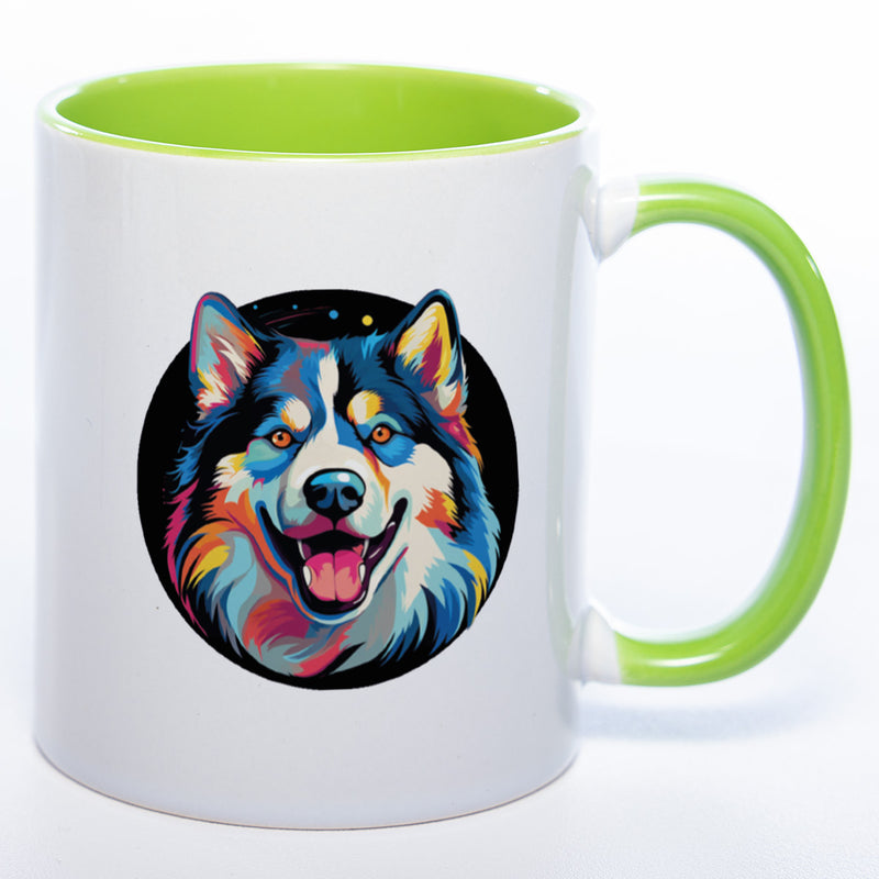 Mug Art Tasse mit Malamute wahlweise mit NAME - Kaffeetasse StickyWorld Exclusive