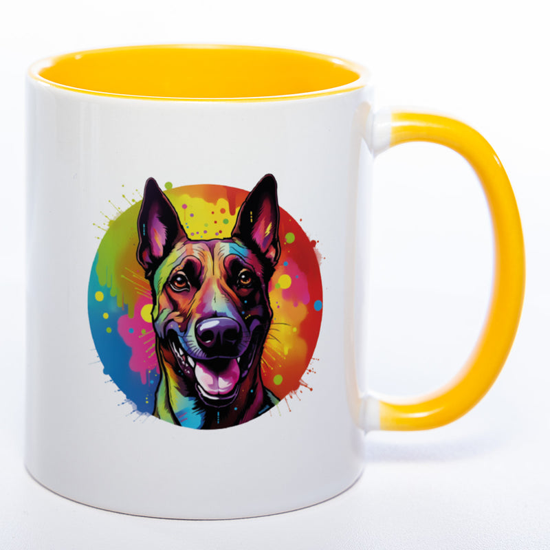Mug Art Tasse mit Malinois wahlweise mit NAME - Kaffeetasse StickyWorld Exclusive
