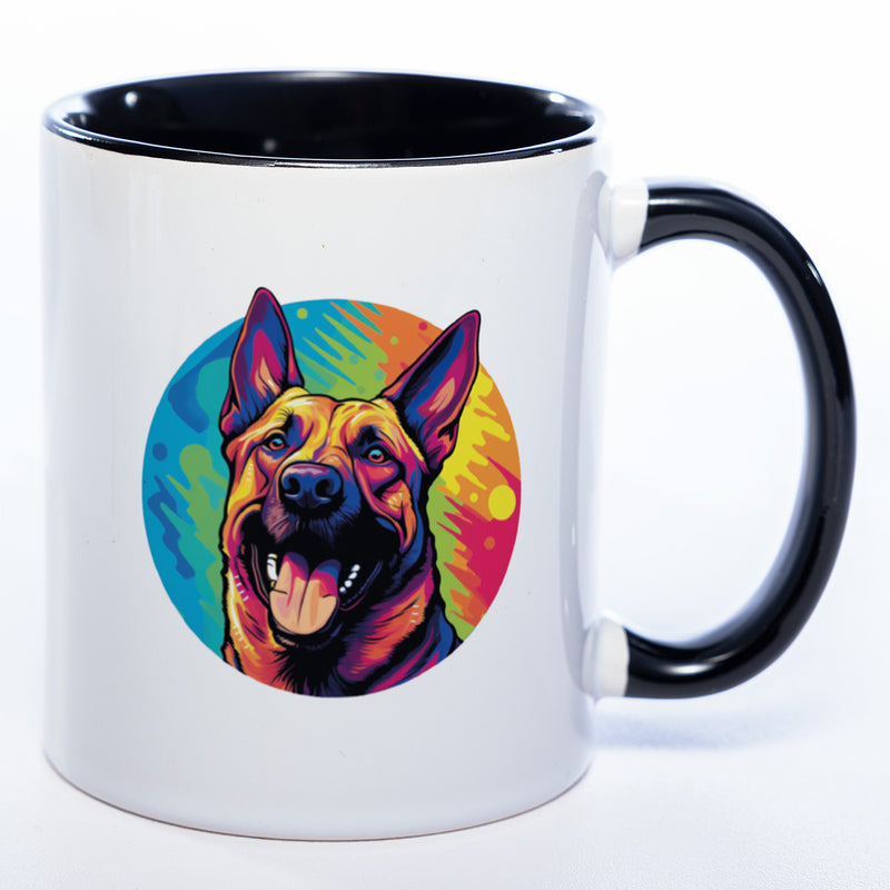 Mug Art Tasse mit Malinois Motiv 2 wahlweise mit NAME - Kaffeetasse StickyWorld Exclusive