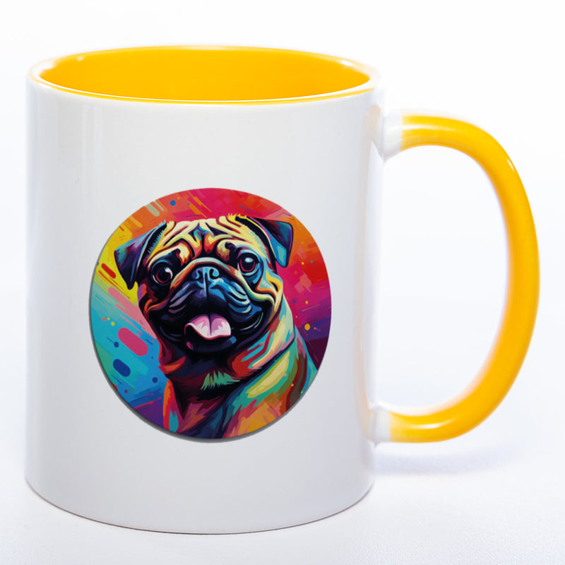 Mug Art Tasse mit Mops & wahlweise mit NAMEN - Kaffeetasse StickyWorld Exclusive