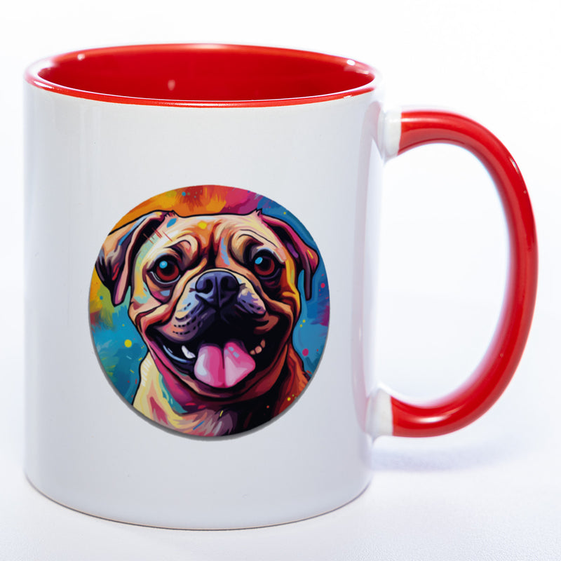 Mug Art Tasse mit Mops Motiv 2 & wahlweise mit NAMEN - Kaffeetasse StickyWorld Exclusive