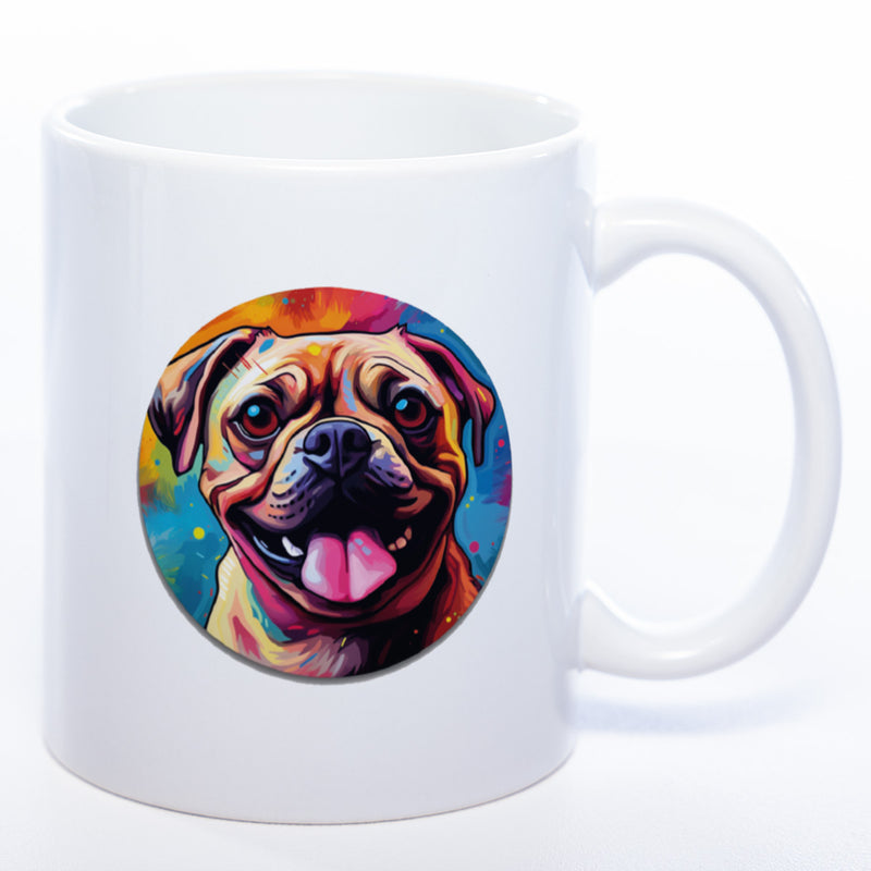 Mug Art Tasse mit Mops Motiv 2 & wahlweise mit NAMEN - Kaffeetasse StickyWorld Exclusive