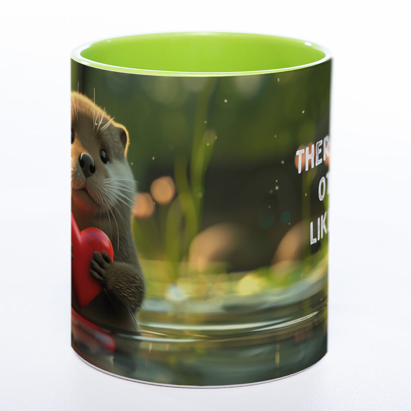 Spülmaschinenfeste Motiv-Tasse mit Otter Motiv 3 und 2 Liebessprüchen zur Auswahl - süße Kaffeetasse