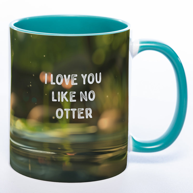 Spülmaschinenfeste Motiv-Tasse mit Otter Motiv 3 und 2 Liebessprüchen zur Auswahl - süße Kaffeetasse