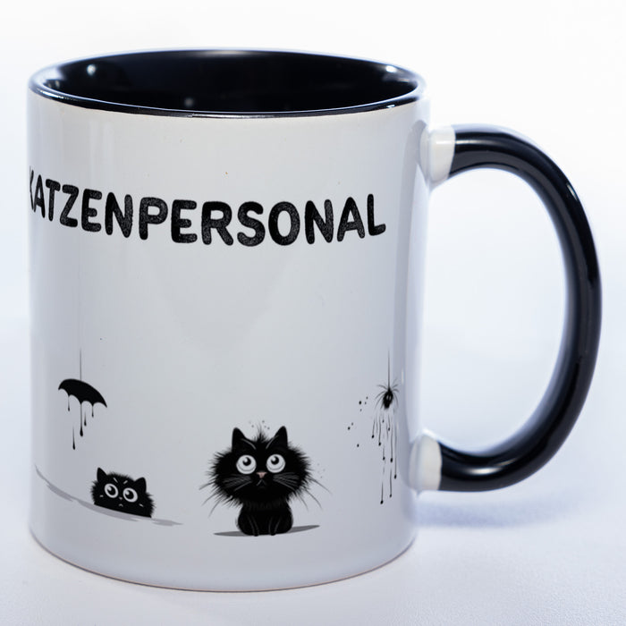 Trinknapf für Katzenpersonal - spülmaschinenfeste Motiv-Tasse  - süße Kaffeetasse in vielen Farben