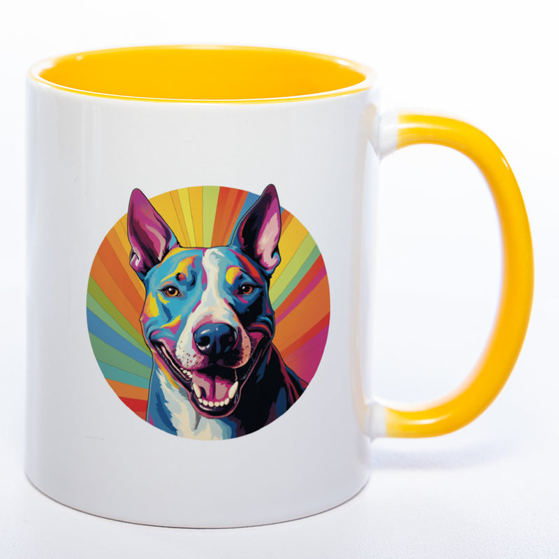 Mug Art Tasse mit Bullterrier Motiv 4 wahlweise mit NAME - Kaffeetasse StickyWorld Exclusive