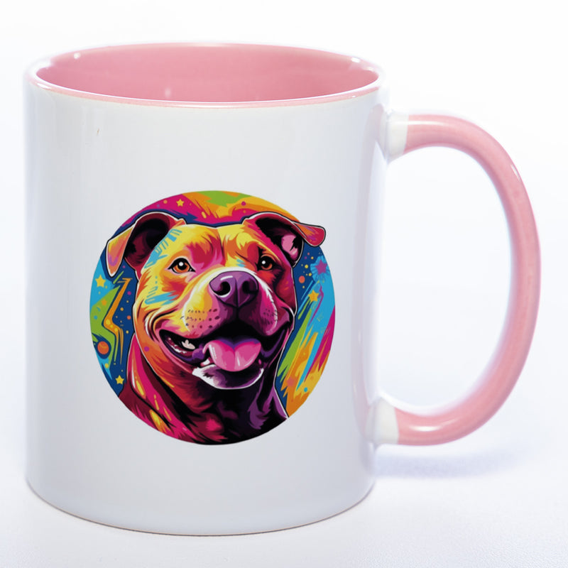 Mug Art Tasse mit Pitbull Motiv 3 wahlweise mit NAME- Kaffeetasse StickyWorld Exclusive