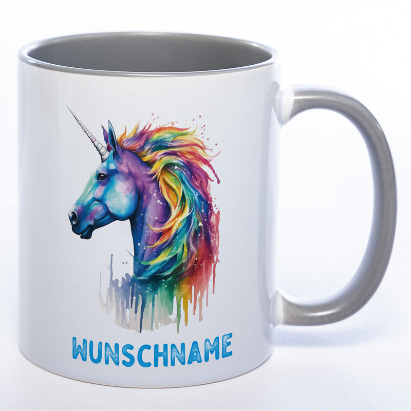 Mug Art Tasse Einhorn mit Wunschname - Kaffeetasse StickyWorld Exclusive