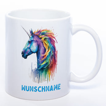 Mug Art Tasse Einhorn mit Wunschname - Kaffeetasse StickyWorld Exclusive