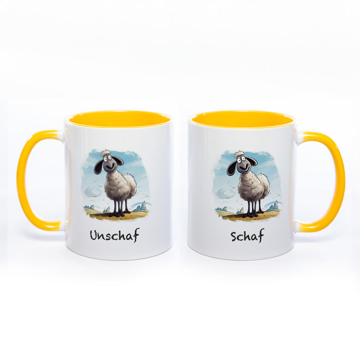 Lustige Motiv - Tasse Schaf Unschaf  - spülmaschinenfest