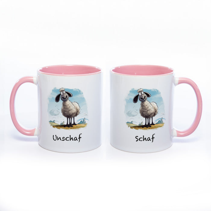 Lustige Motiv - Tasse Schaf Unschaf  - spülmaschinenfest