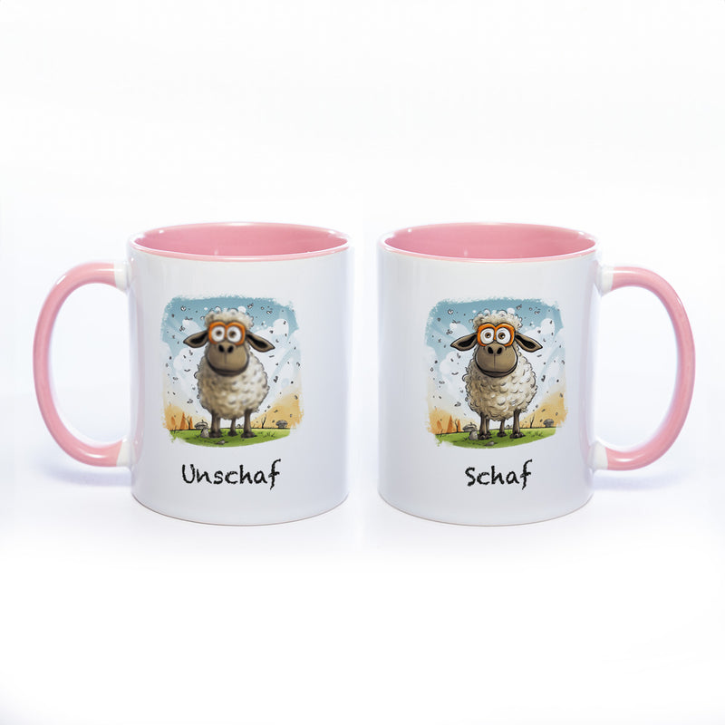 Lustige Motiv - Tasse Schaf Unschaf  - spülmaschinenfest