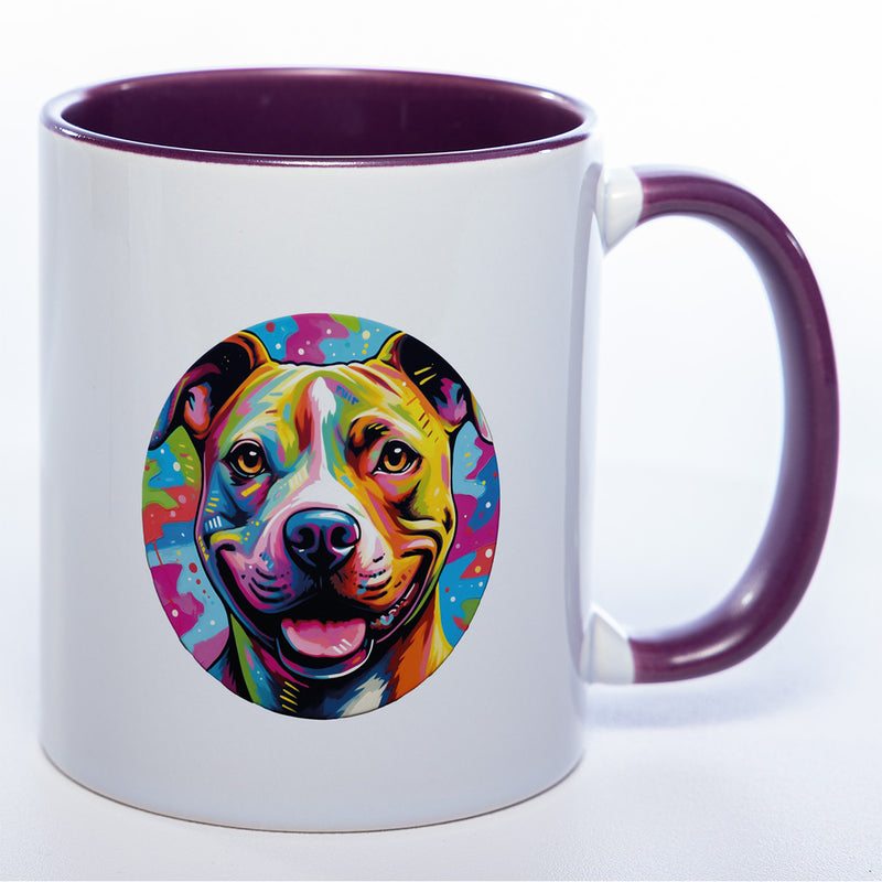 Mug Art Tasse mit Staffordshire Terrier Motiv wahlweise mit NAME - Kaffeetasse StickyWorld Exclusive
