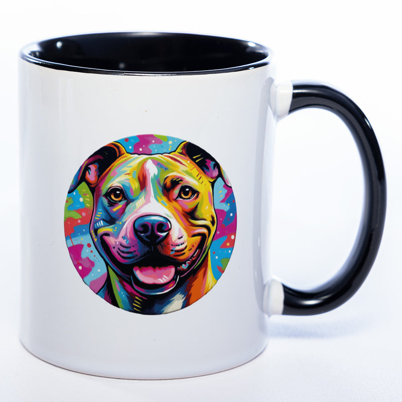 Mug Art Tasse mit Staffordshire Terrier Motiv wahlweise mit NAME - Kaffeetasse StickyWorld Exclusive